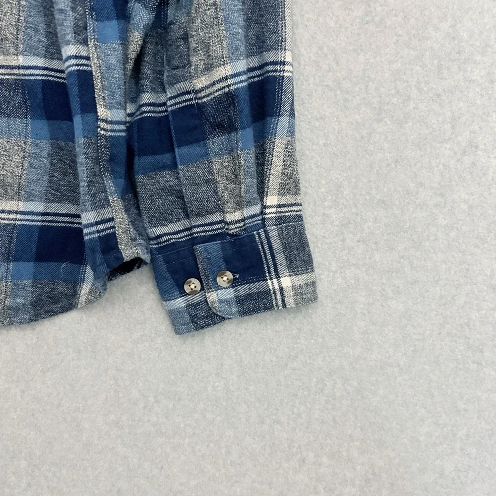 Orton Brothers Flannel Mens L Plaid Button‎ Up Shirt Cabincore Grunge Gorpcore
